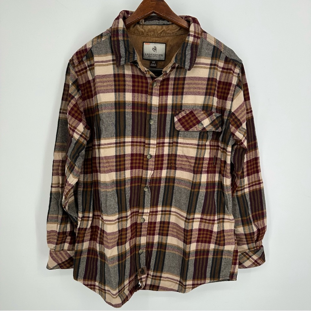 Legendary Whitetails Flannel Shirt Mens Size Large Red Tan